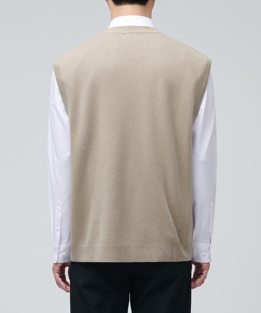MUSINSA STANDARD Lambswool V-Neck Knit Vest [Beige]