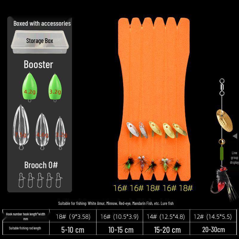 Tinplate Crankbait Rod with Red Sleeve Hook & White Stripe Melon Seed Lure - Gen 2 Poison Mosquito Fly & Tilapia Lure Set