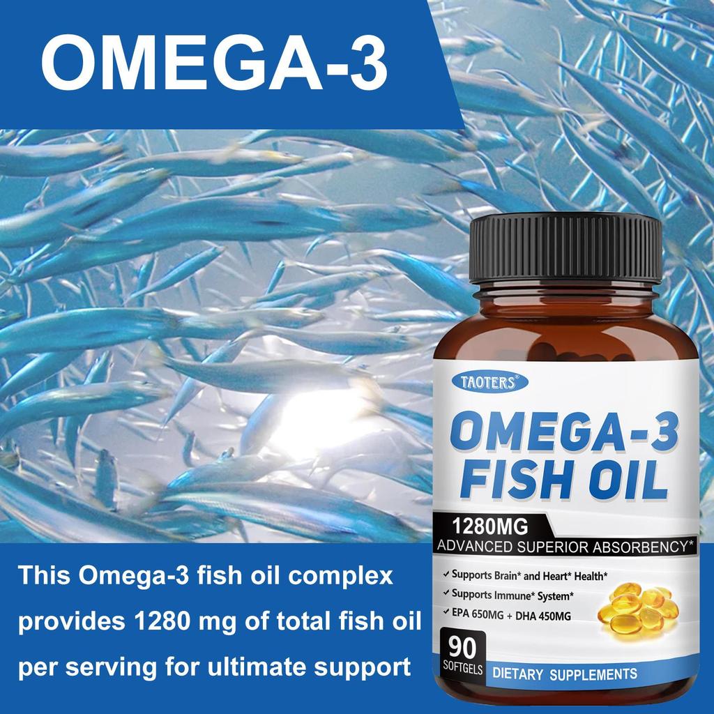 Integratore di olio di pesce Omega 3 con EPA (acido eicosapentaenoico) 650mg 90 capsule