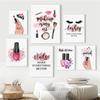 Lashes Nails Polish Rúž Krása Nástenné umenie Obraz na plátne Severské plagáty a obrazy Nástenné obrazy do obývačky Salon Decor Bez rámu