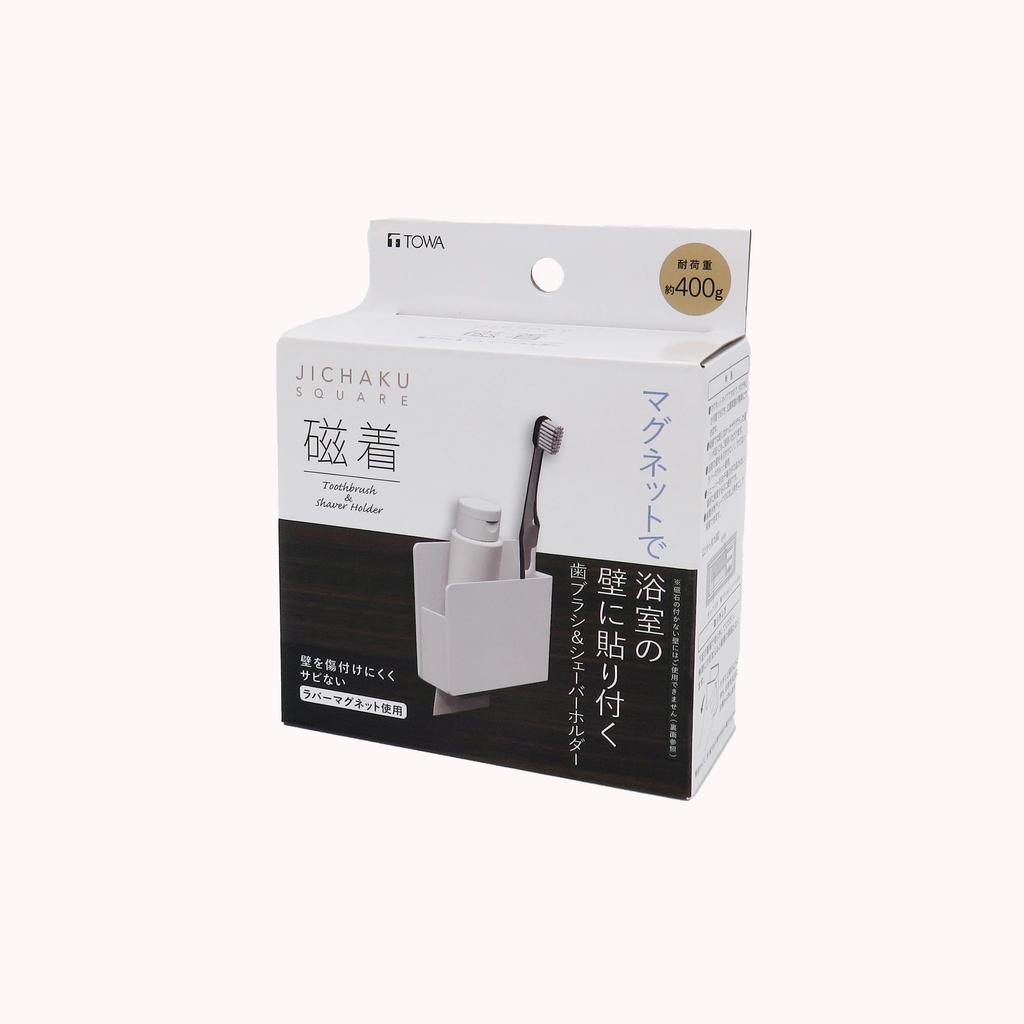 Towa Sangyo Bathroom X X Magnetic SQ Toothbrush Shaver 39203 Rack, White, Approx. 10.6 3.8 10cm, & Holder,