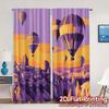 2pcs   2D FLAT PRINTING Curtains (Without Rod) Balloon Voyage Modern Curtains Durable Polyester Curtains Holiday Use for Bedroom