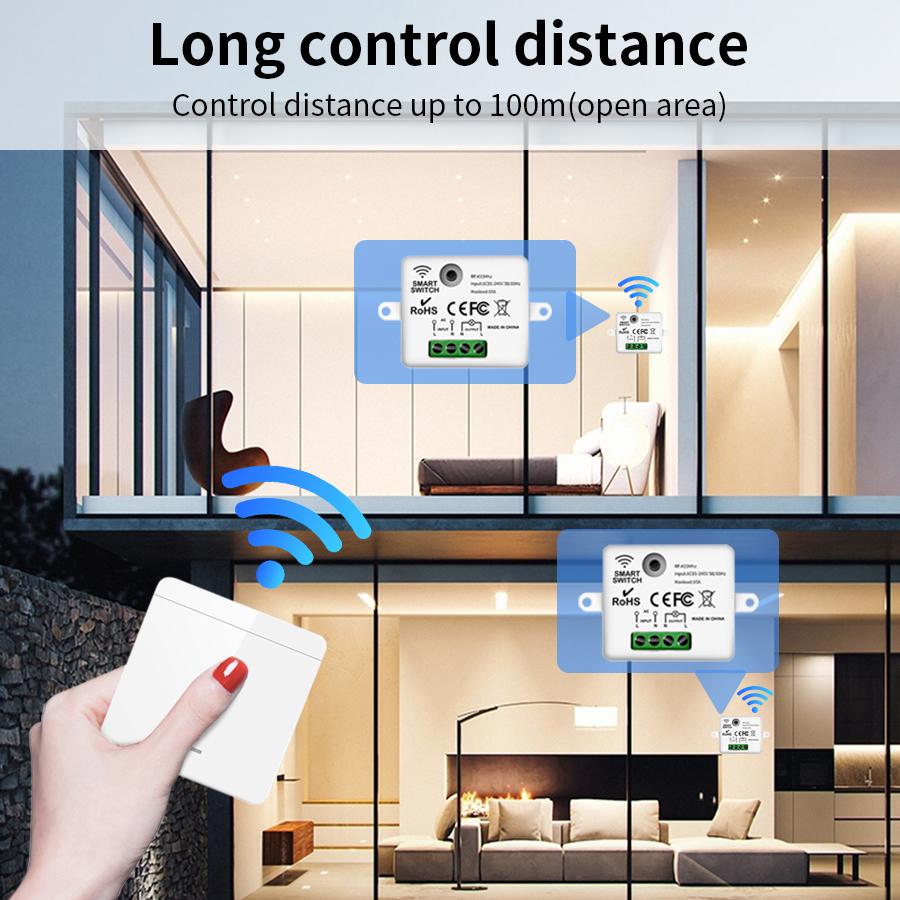 433MHz Remote Control Interruptor 10A 110V 220V with 1/2/3Gang 86 Wall Panel Switch Wireless Smart Switch Light  For LED Lamp