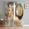 Egyptian Woman Golden Beads Fashion Girl Tulle Window Treatment Sheer Curtains for Living Room the Bedroom Curtains Decoration