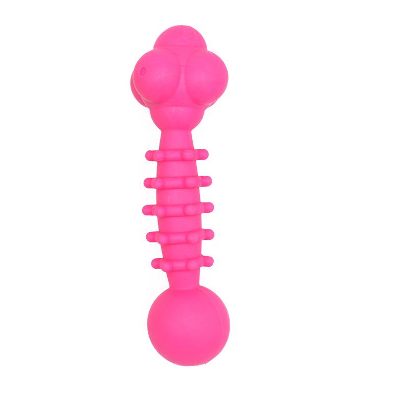 Large Squeaky Barbell Dog Chew Toy – Durable Rubber Gnawing Stick розы красного