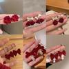 "Festive Red Velvet Bow Earrings - Niche Design for Autumn and Winter"