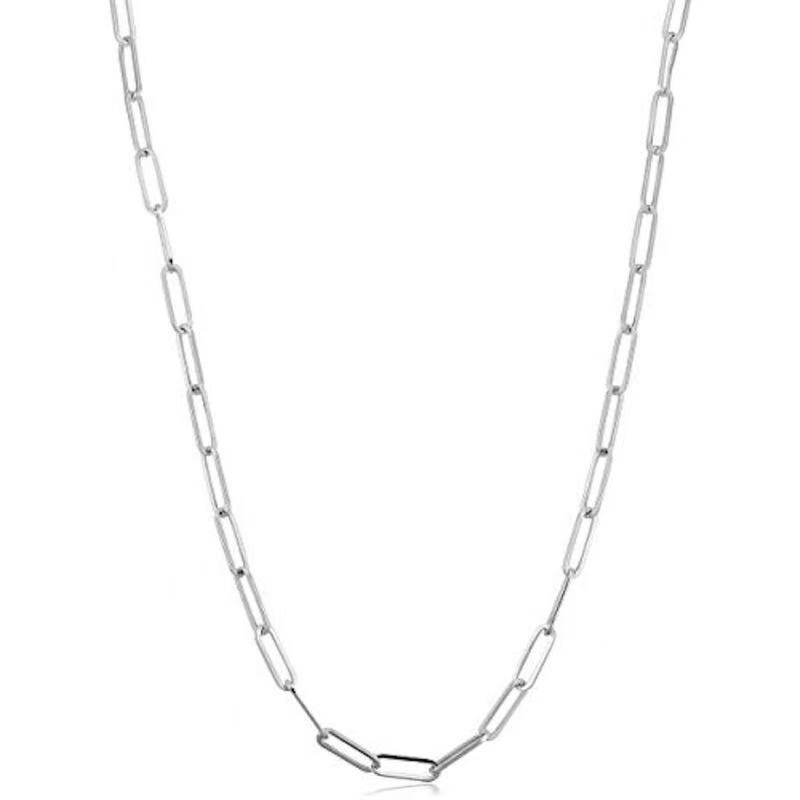 Popular niche design women rectangular chain necklace Internet celebrity versatile personality temperament trend collarbone chain серебряный