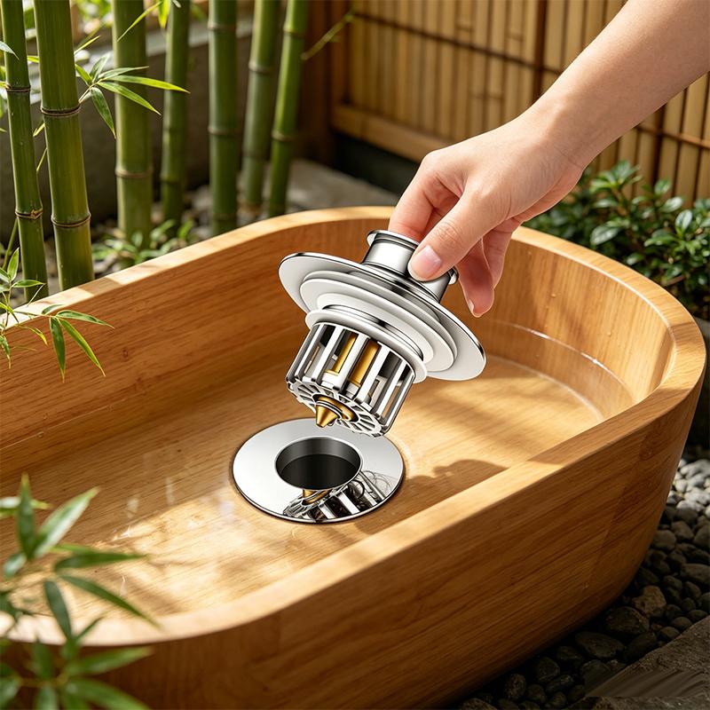 Basin Drainer Bathroom Stopper Hair Drain Catcher Shower Sink Press up Basic Brass Sink Stopper (Silver,Brass) серебряный