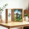 DIY Magnetic Folding Wooden Photo Frame, Tabletop Handprint Display Frame