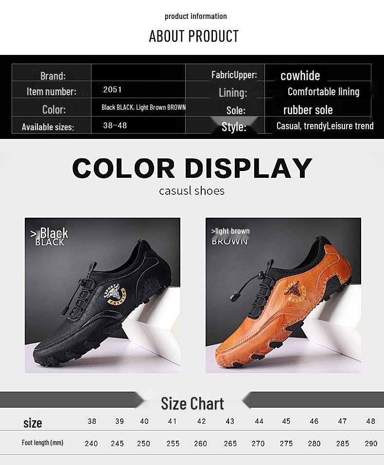 Herren Koreanischer Stil Niedrige Leder-Slip-On Freizeitschuhe zum Fahren - Leicht, Atmungsaktiv, Trendy