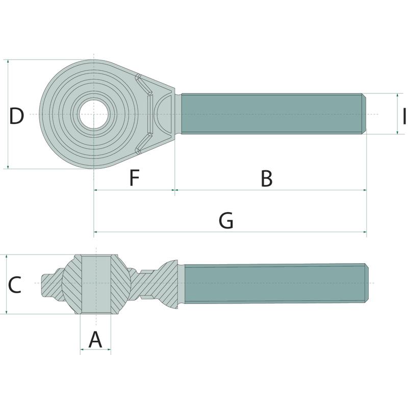 Threaded Pin with Head M30 X 3 Cat. 2 25.4x145 X 51 12090-3