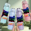 1PC Colorful Game Controller Gamer Print 750ml Color Plastic Sports Water Bottle Leakproof Flip Straw Lid Suitable for Sports Office Home Use