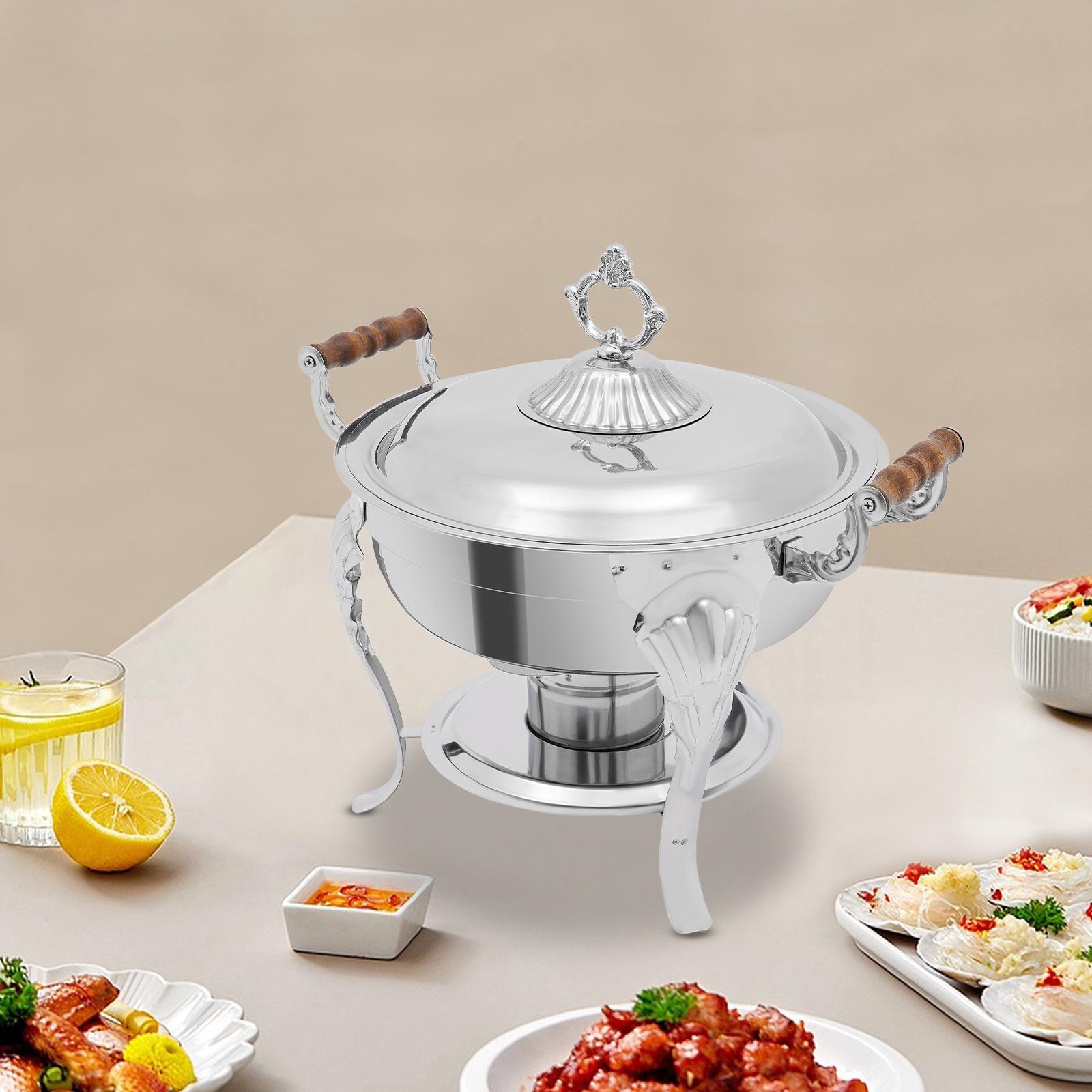 

Stainless Steel Round Buffet Server,Silver Round Countertop Chafing Dish 43*40cm for Large Gatherings,Events серебряный