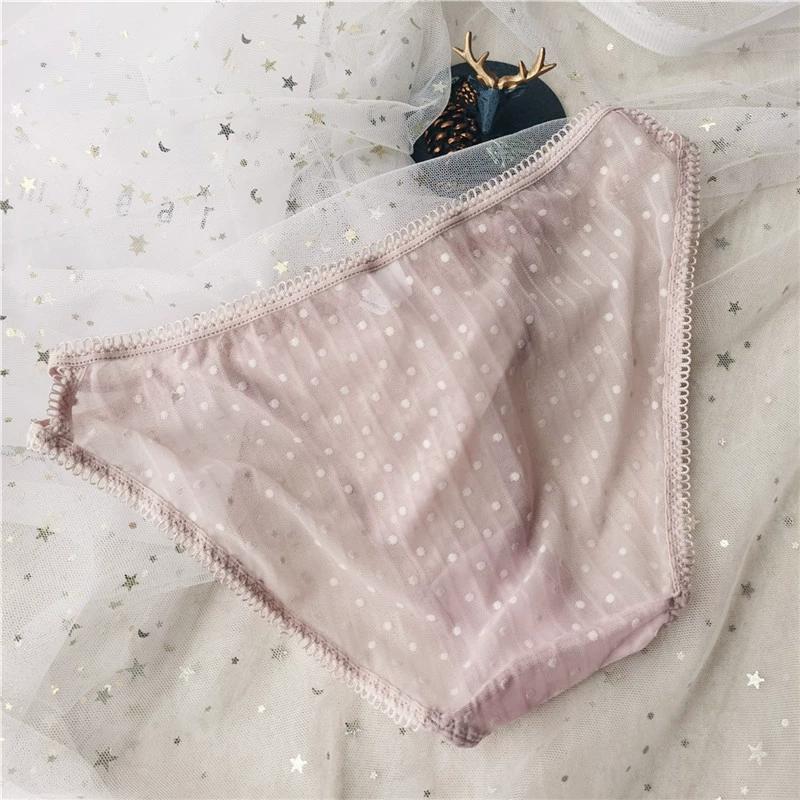 Undertøy Hul Polkadotter Blonder Dobbel Sløyfe Lavt Liv Truser Sexy Dameundertøy