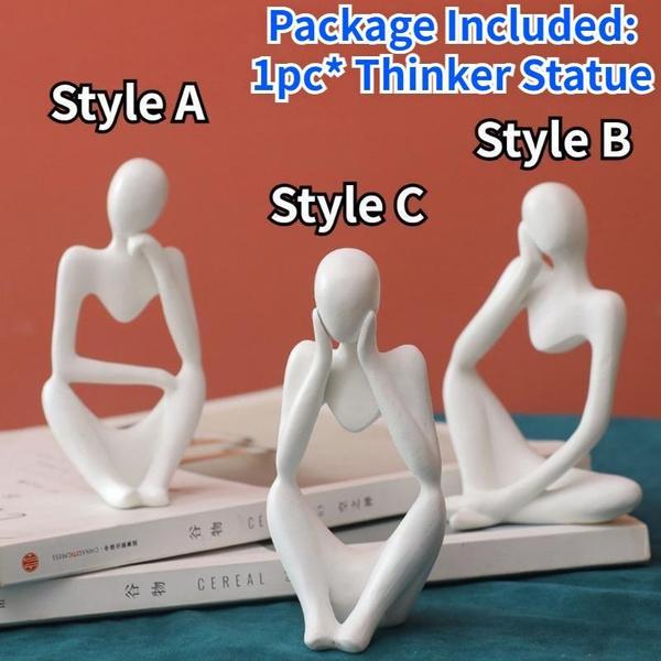 Sculptură abstractă în stil gânditor din rășină Statuie Decor pentru casă Accente Figurine de colecție Birou acasă Raft pentru cărți Decor de birou