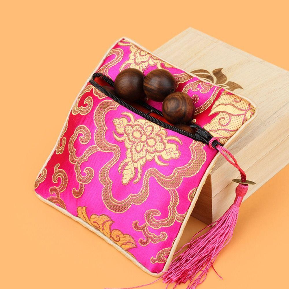 Jewelry Packaging Chinese Style Coin Purse Silk Jewelry Organizer Brocade Pouch Jewelry Storage Bag