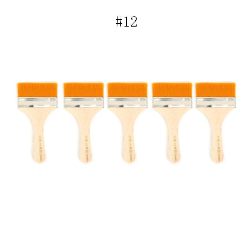 5/10/12pcs/Set Memory Nylon Paint Brushes for Acrylic/Oil/Watercolor Drawing Wooden Synthetic Bristles Easy To Clean BBQ Brush