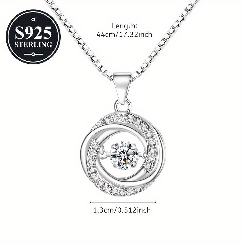 925Pure Silver Hypoallergenic Creative Heartbeat Necklace Clavicle Chain Pendant with Synthetic Zircon, Exquisite Gift Suitable for Women, Couples,