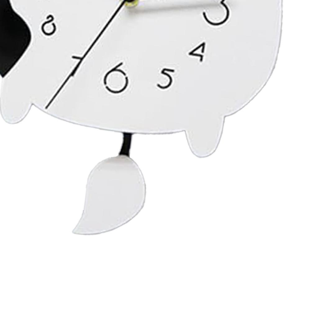 Acryl Wanduhr Cartoon Kuhform Leises Uhrwerk Dekorative Schwingende Uhr für Küche Wohnzimmer