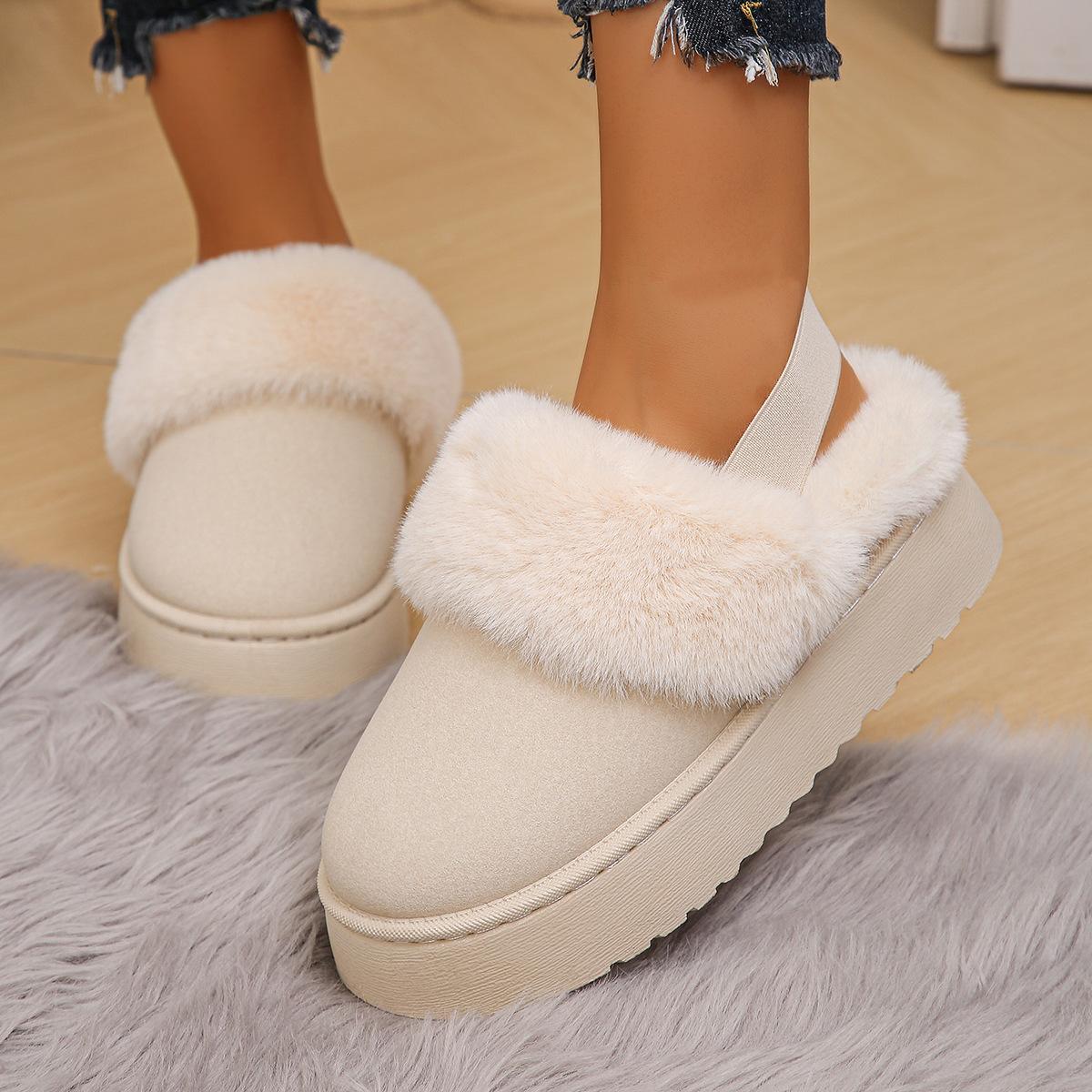 

2024 новые женские осенне-зимние туфли на платформе из хлопка, зимние сапоги из бархата, теплые осенне-зимние для дома и улицы, мягкие ремни 41