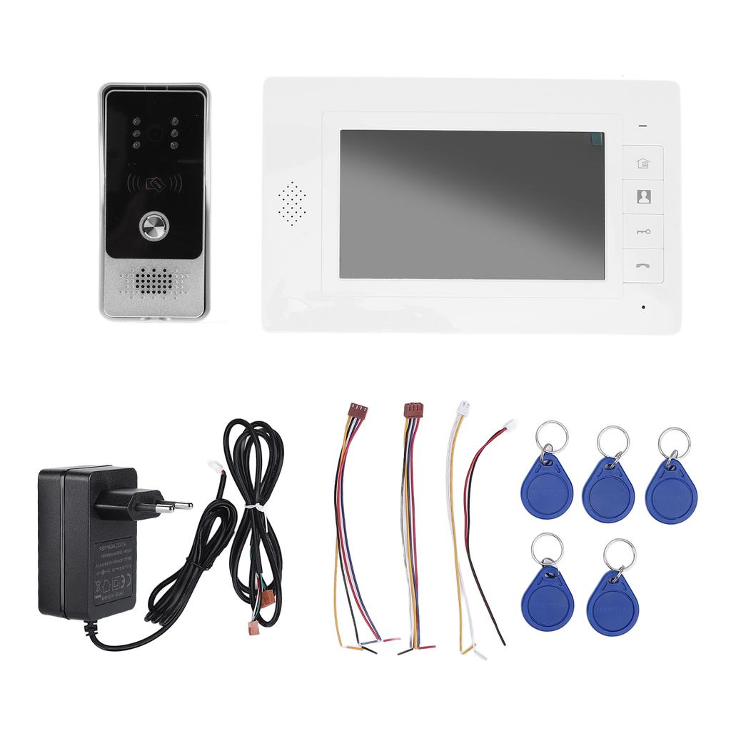 Video Doorbell 7 Inch Color Screen Clear Image Visual Intercom Doorbell Security System for Home Apartment Villa Hotel