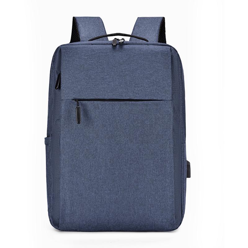 Cross-Border Business Laptop Backpack for Students - Simple, Solid Color Design