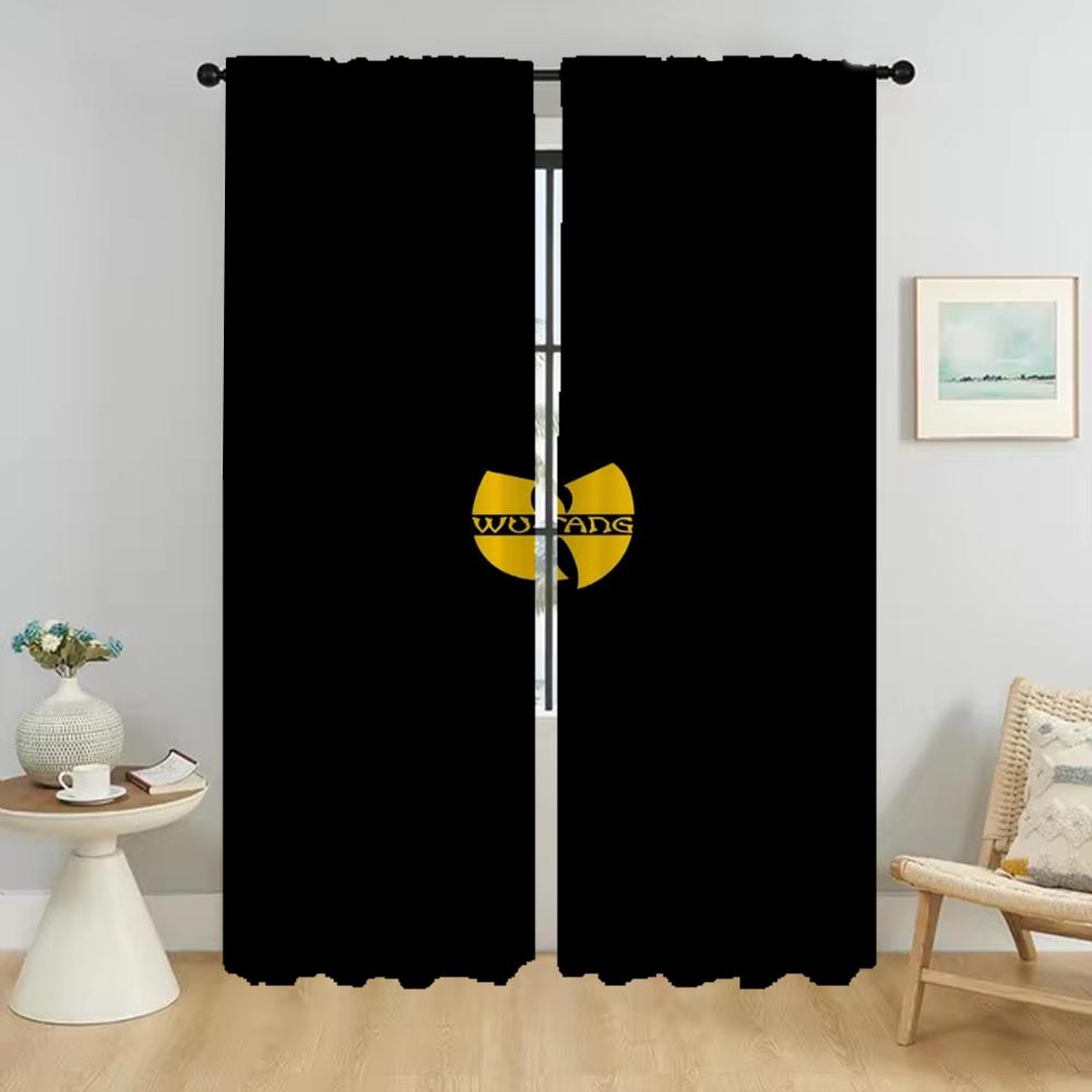 Wu Tang Clans Halloweendekorationsgardiner för vardagsrumsgardin Heminredningsgardiner 2 stycken Rullgardiner Avskärmning Kök