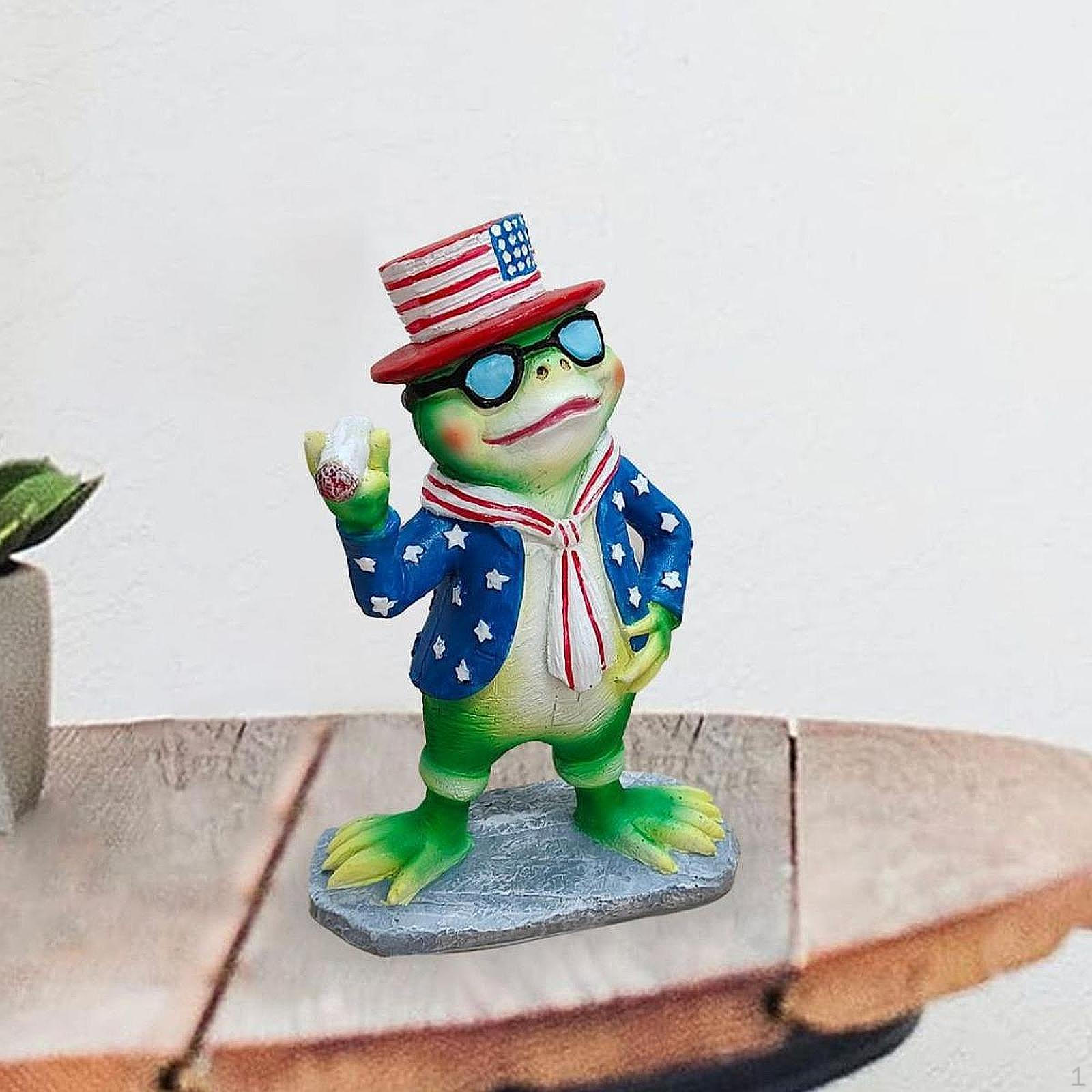 

Frog Statue Funny Decorative Cartoon Desktop Ornament for Cabinet Lawn Yard