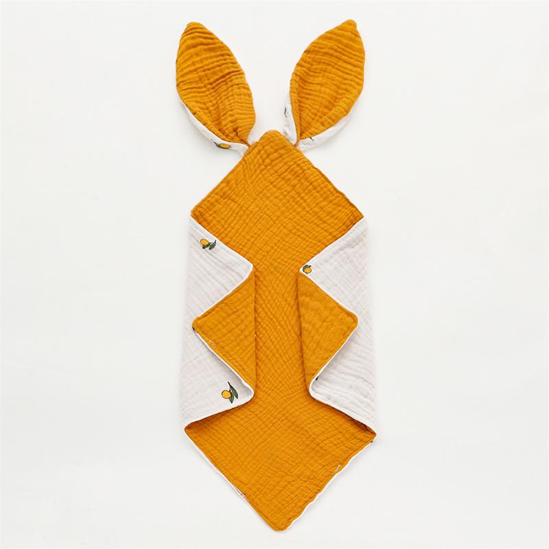 Cute Rabbit Ears Baby Muslin Cotton Comforter Blanket Soft Newborn Sleeping Toy Kid Sleep Soothe Appease Towel Bibs Saliva Towel