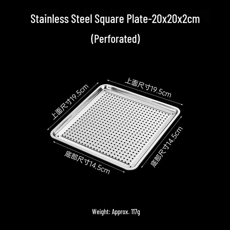 304 Stainless Steel Perforated Square Tray Set