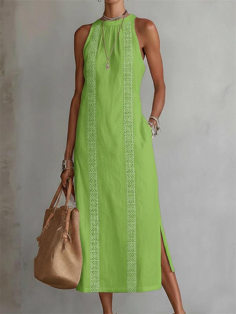 TK2026 Spring/Summer Lace Patchwork Halter Dress