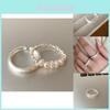 Elegant Adjustable Pearl And Silver Geometric Ring For Women Unique Fashion Jewelry 2023