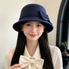Soft Felt Retro Cloche Cap Warm Fleece Vintage Fedora Cap Winter Woolen Hat  Shopping Day