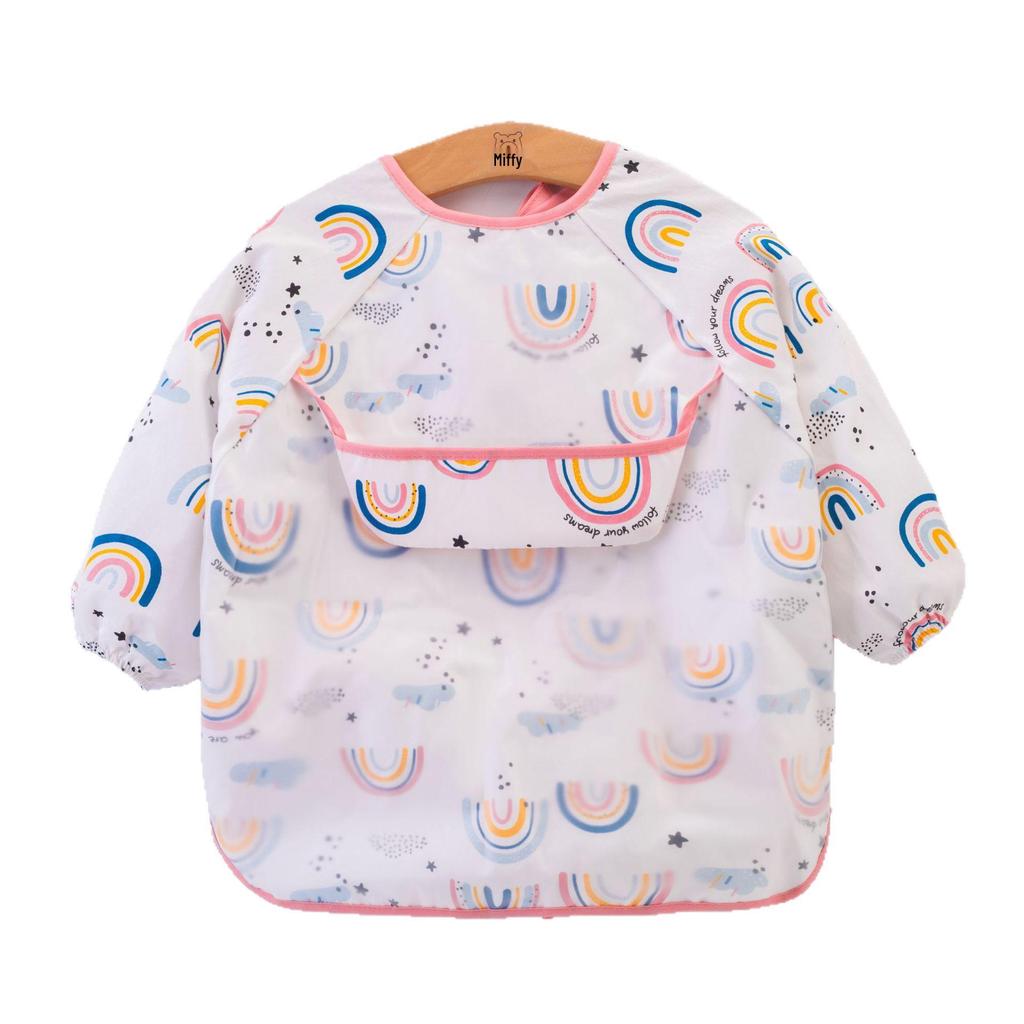 Children's Reversible Cotton Coverall – Baby Waterproof & Oil-Proof Bib and Apron