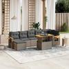 Vidaxl 8-Cz. Gartenmöbel-Set mit Kissen, Grau, Polyrattan