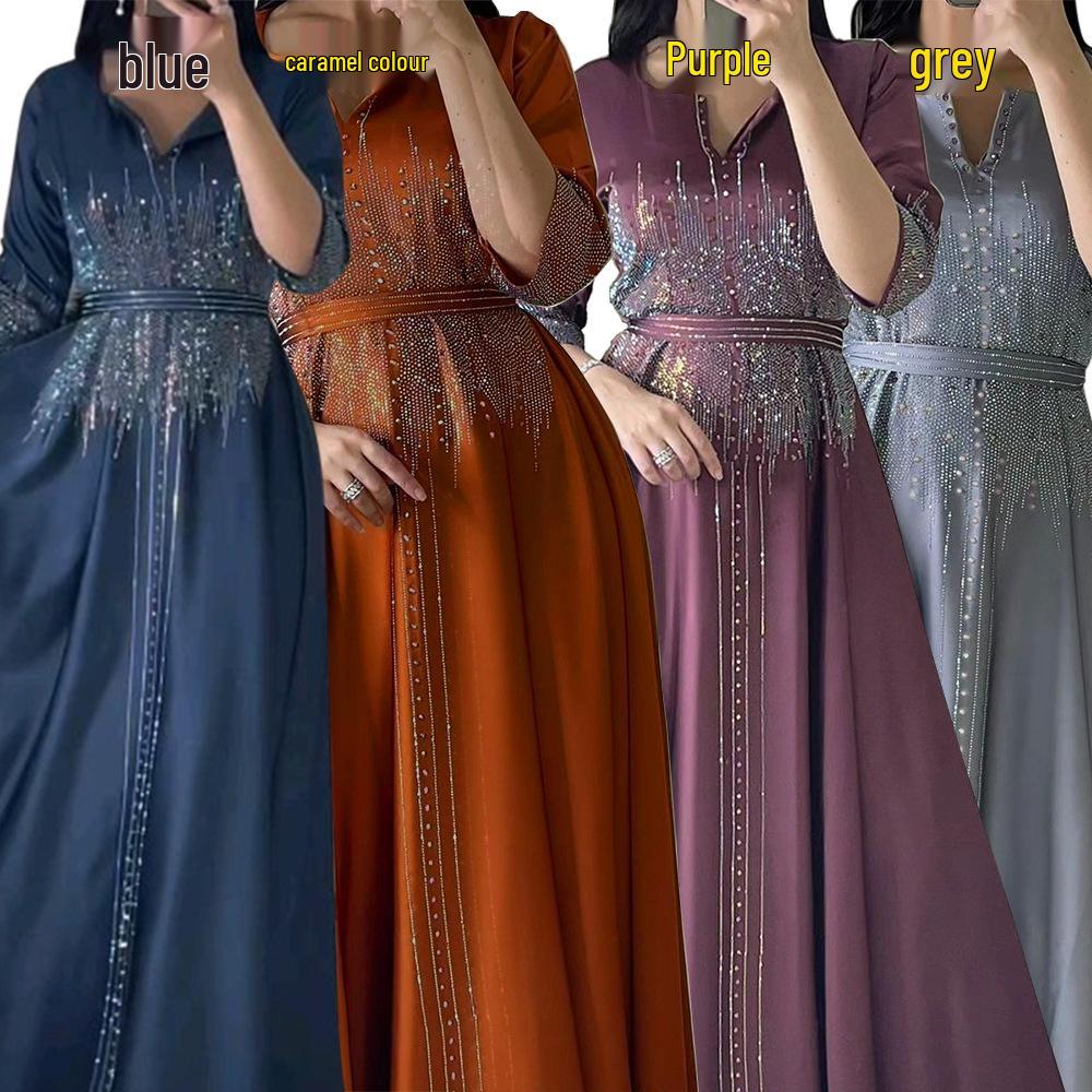 Matte Fabric Formal Dress with Rhinestone Embellishments