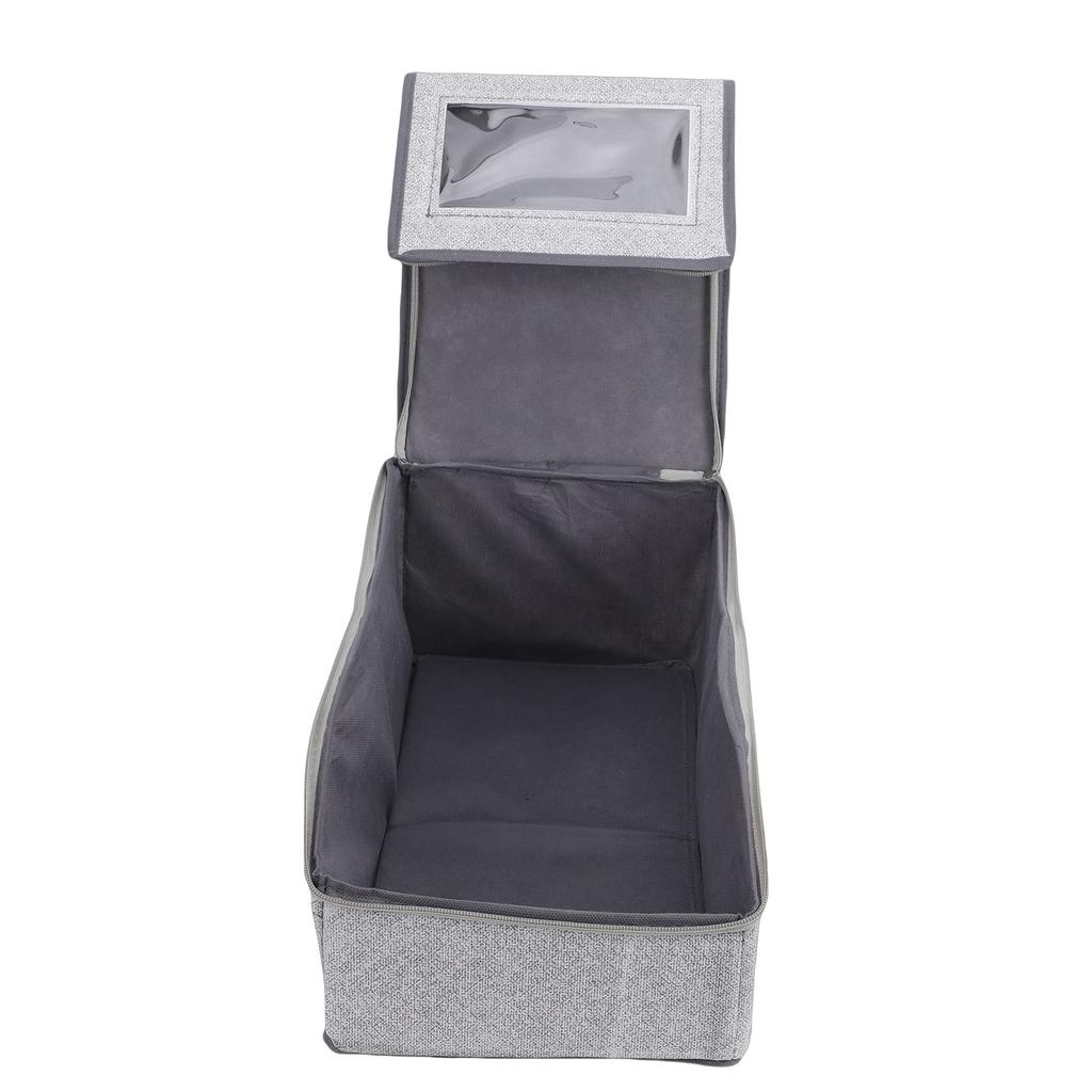 Hat Organizer for Baseball Caps Fabric Stackable Foldable Hat Storage Box Hold Up to 15 Caps with Zipper Clear Window