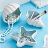 1pc Sky Blue Shell-Shaped Jewelry Tray And Key Bowl, A Ceramic Jewelry Storage Tray. Birthday Gifts Graduation