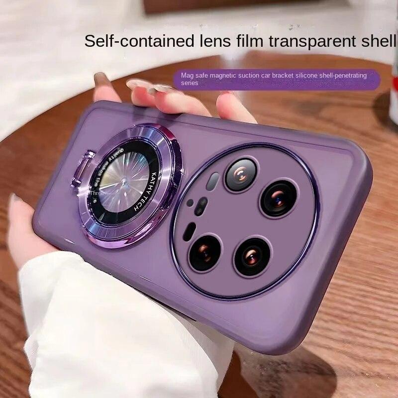 For Xiaomi Mi 14 Ultra Mi 14 Pro Case Soft Transparent Silicone Soft Ring Magnetic Lens Camera Protective Back Cover for Xiaomi 13T 12T 11T Pro