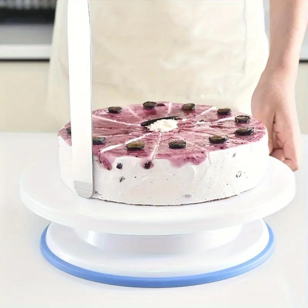 1Pcs Plastic Cake Turntable 360 Degree Rotating Anti-Slip Stand Platform for Home Cake Decorating Professional Bakery Tool
