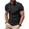  alla moda Zip Casual in Estate Uomo Manica Corta Polo Polo Casual Vestibilità Slim Traspirante alla moda
