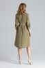 Olive Wrap Dress with Belt and Long Sleeve - M464 Size Xl
