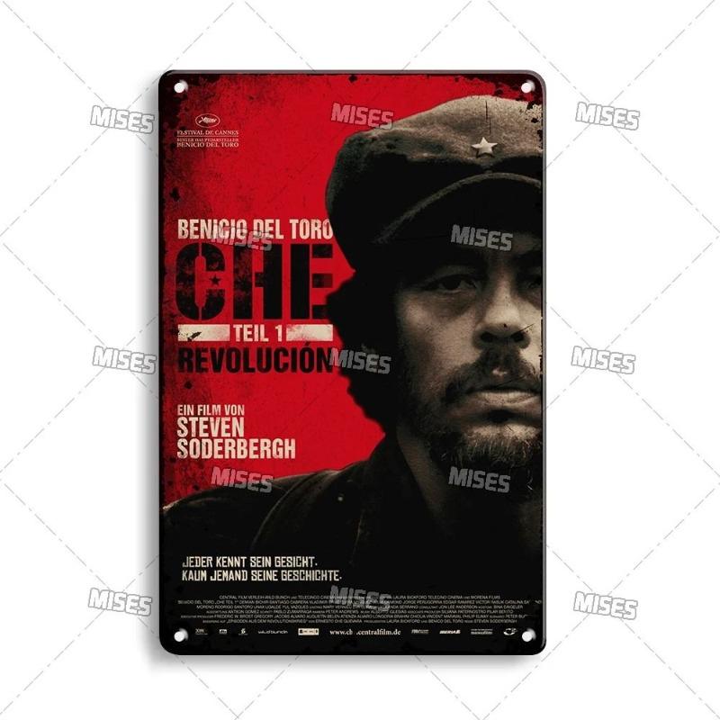 Che Guevara Metal Poster, Vintage Revolutionary Wall Art
