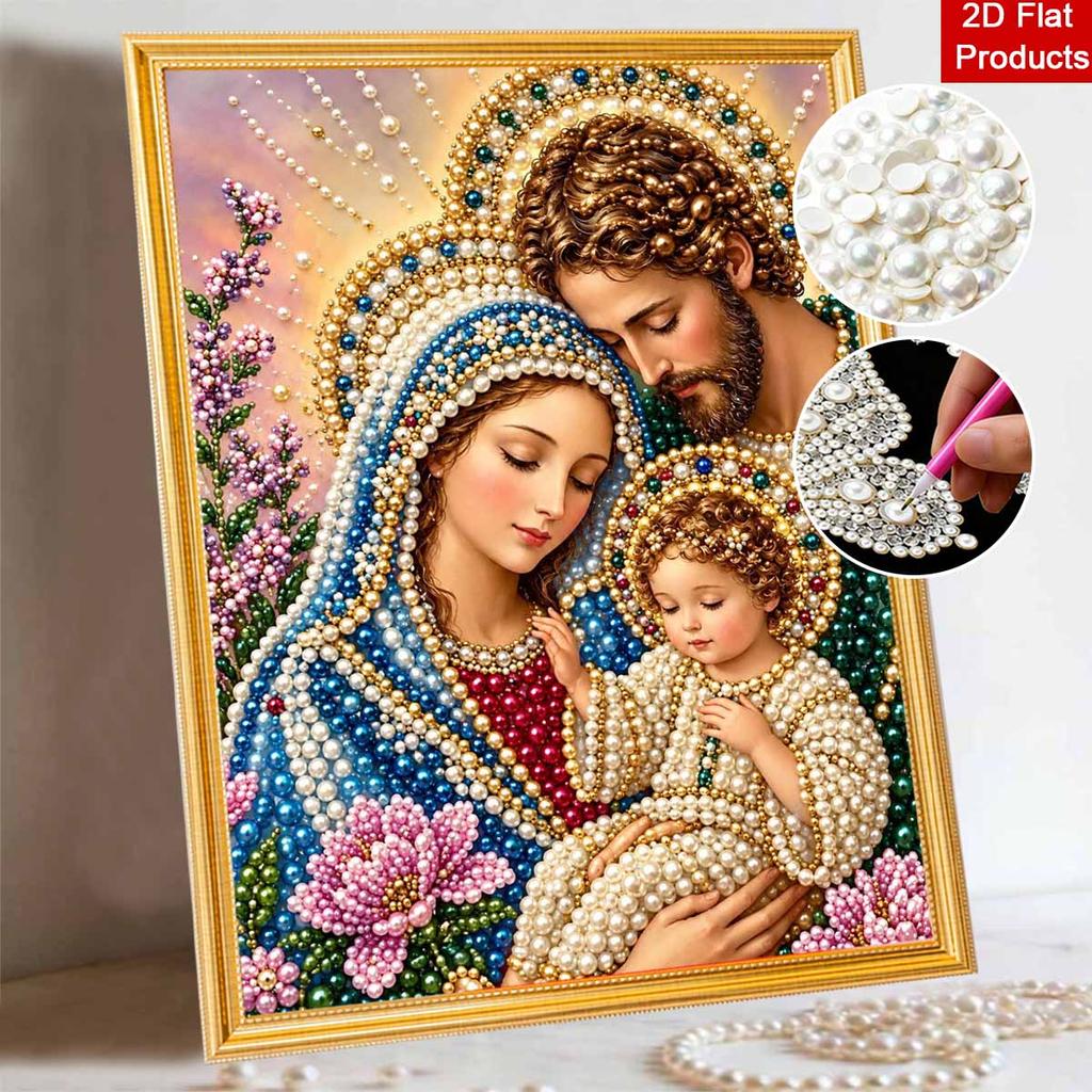DIY 3D Pearl Diamond Painting Art Set Holy Family Home Decor Art Set Wall Art
