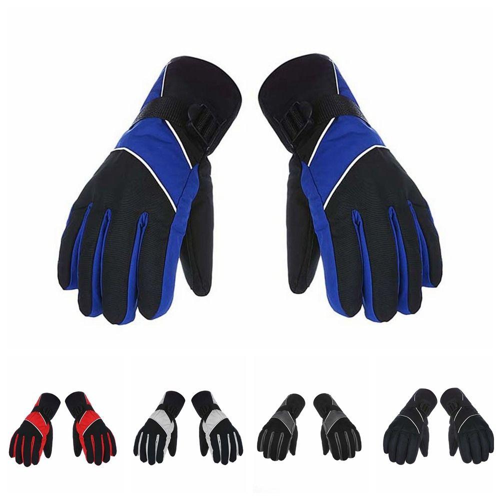 Soft Ski Anti-cold Gloves Anti-splash Water Thickened Finger Mittens  Cycling