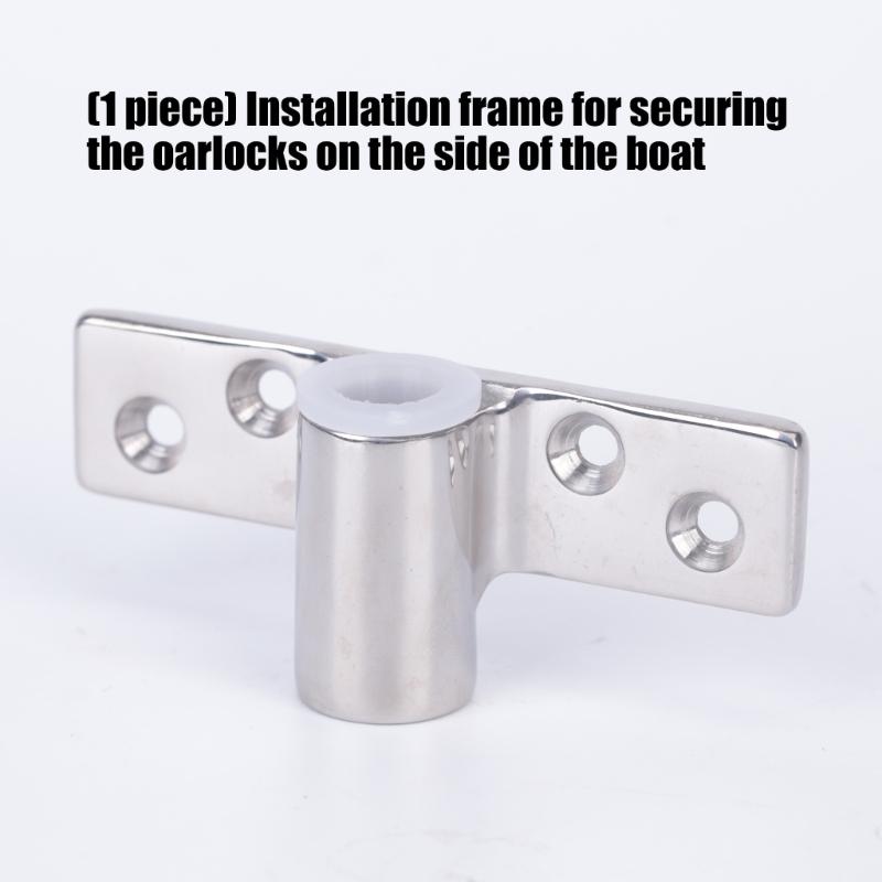 Side Mount Oarlock Socket Bracket 316 Stainless Steel Boat Hardware with Round Socket Base and Four Hole Mount for Marine Maintenance