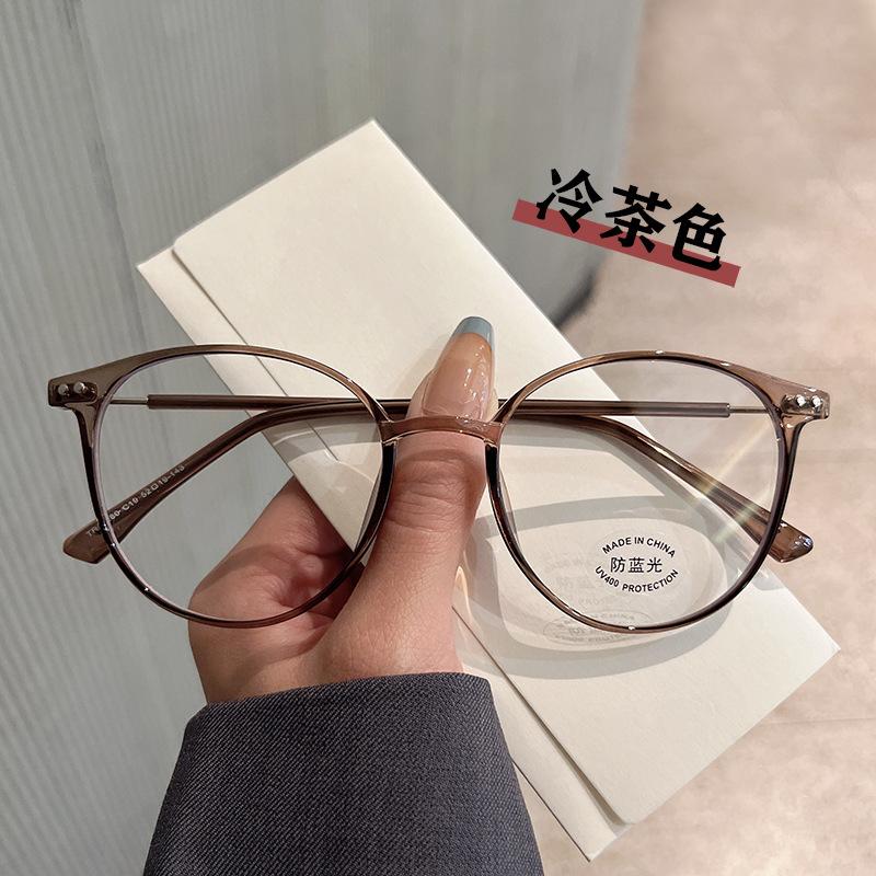 Vintage Style Glasses Frame For Women Round Shape Anti Blue Light Eyeglass Frames  Material Women'S Glasses