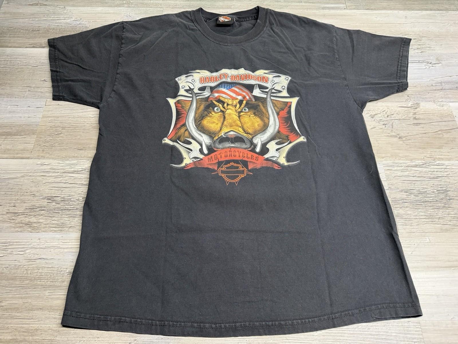 Vintage Harley Davidson T-Shirt XL Hog Pig Las Vegas Nevada Biker Black Unisex T-Shirt L