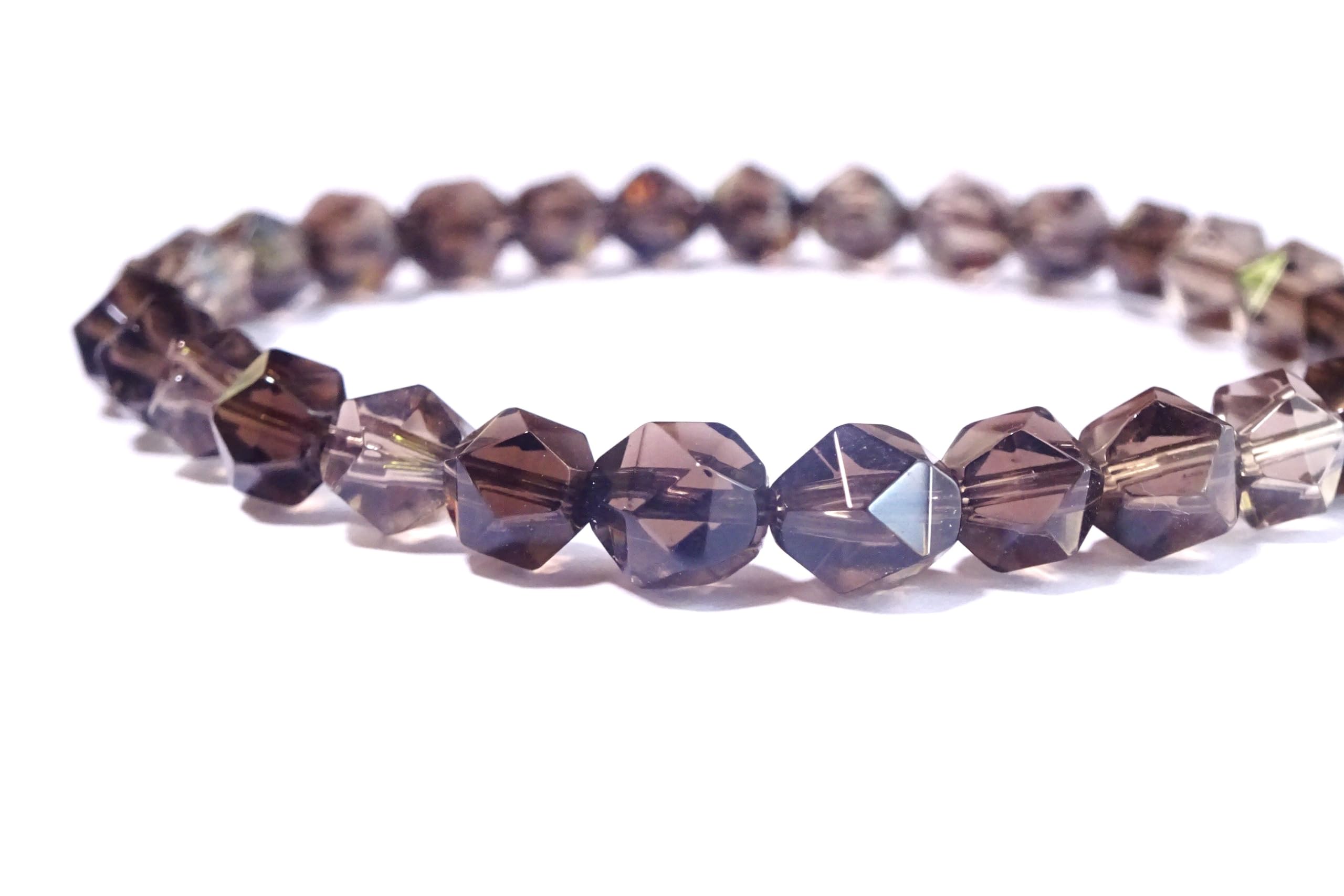 

for warding off achieving and achieving Smoky Quartz Bracelet for Men and Natural Power 6mm Cut 16cm Kanaishi [Amulet evil, dreams, goals] Women,