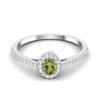 925 Sterling Silver 0.50 Ctw Oval Peridot Solitaire Accents Women Wedding Ring